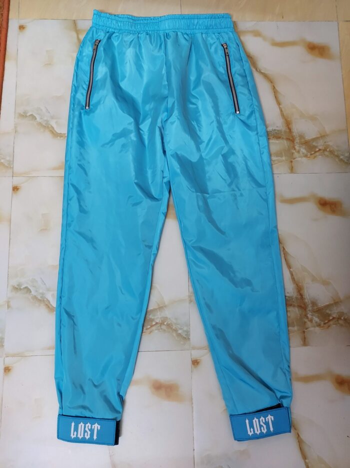 Sky Blue Polyester Trousers